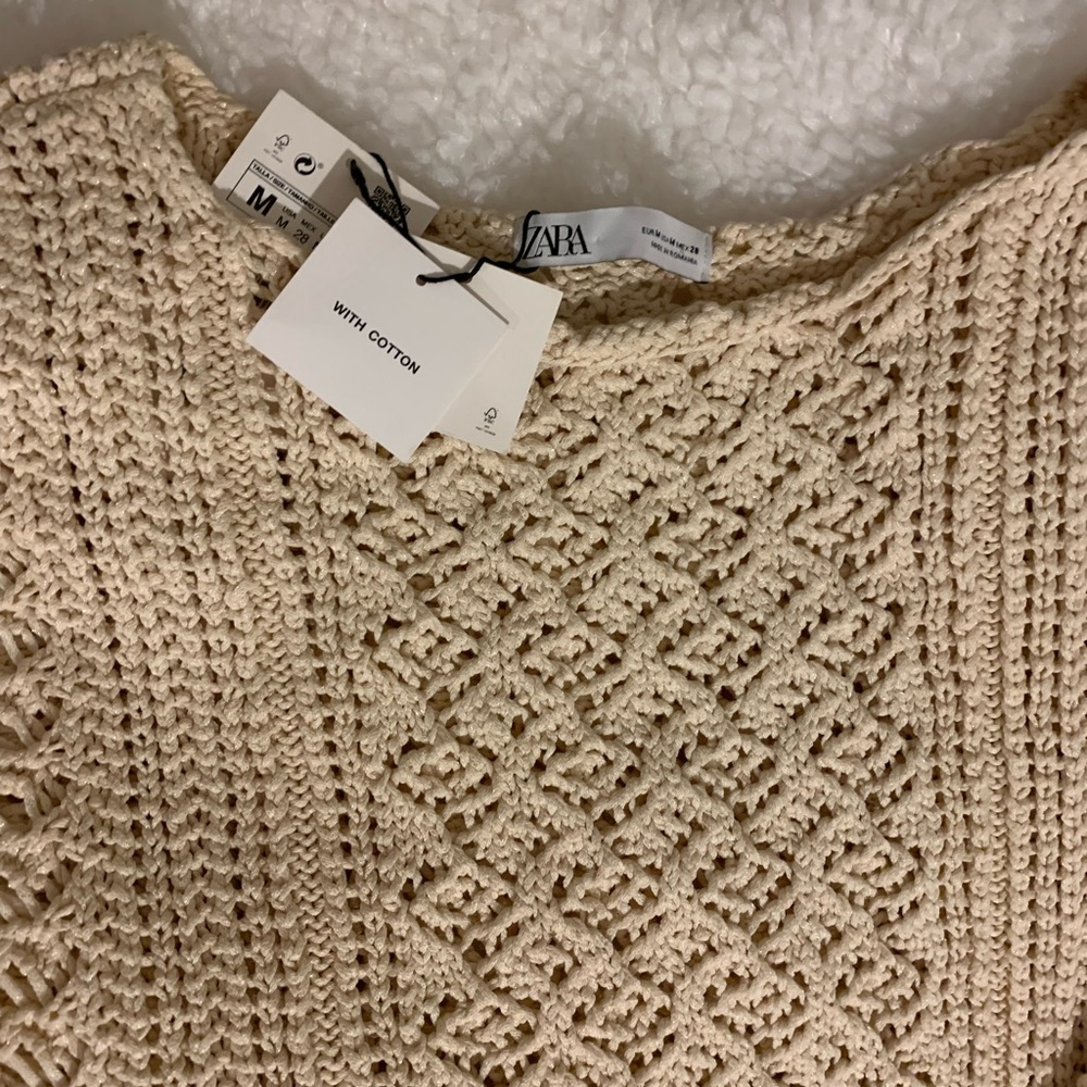 ZARA Open Knit Sweater, NWT